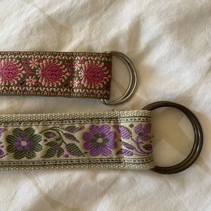 Boho embroidered belts.